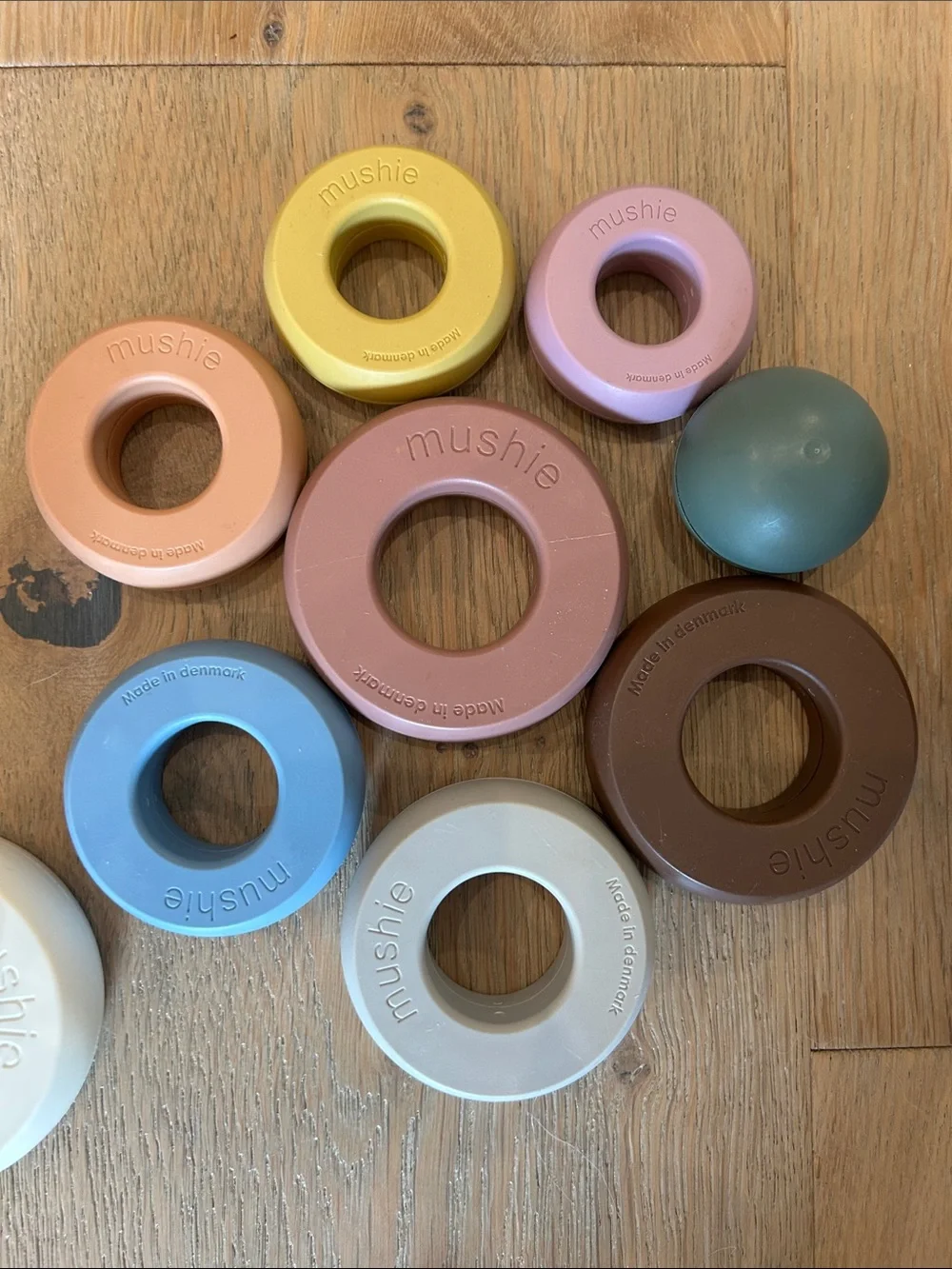 Mushie Stacking Rings and Nesting Cups Toy - Multicolor Pastel